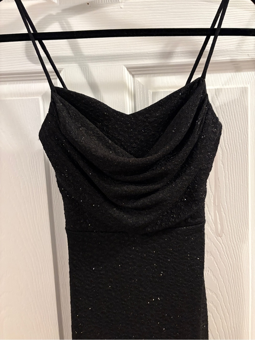 Windsor Black Sparkle Cowl Neck Mini Dress